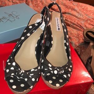 𝐀𝐦𝐞𝐫𝐢𝐜𝐚𝐧 Eagle polka dot wedges 9 wide